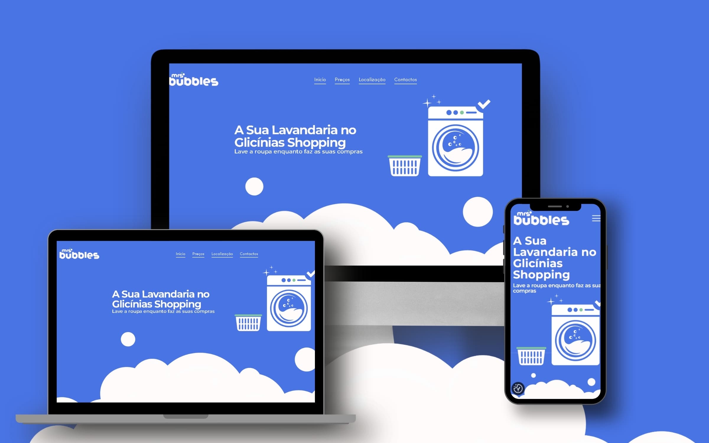 Mrs Bubbles, self-service laundry in the Glicinias shopping, Aveiro