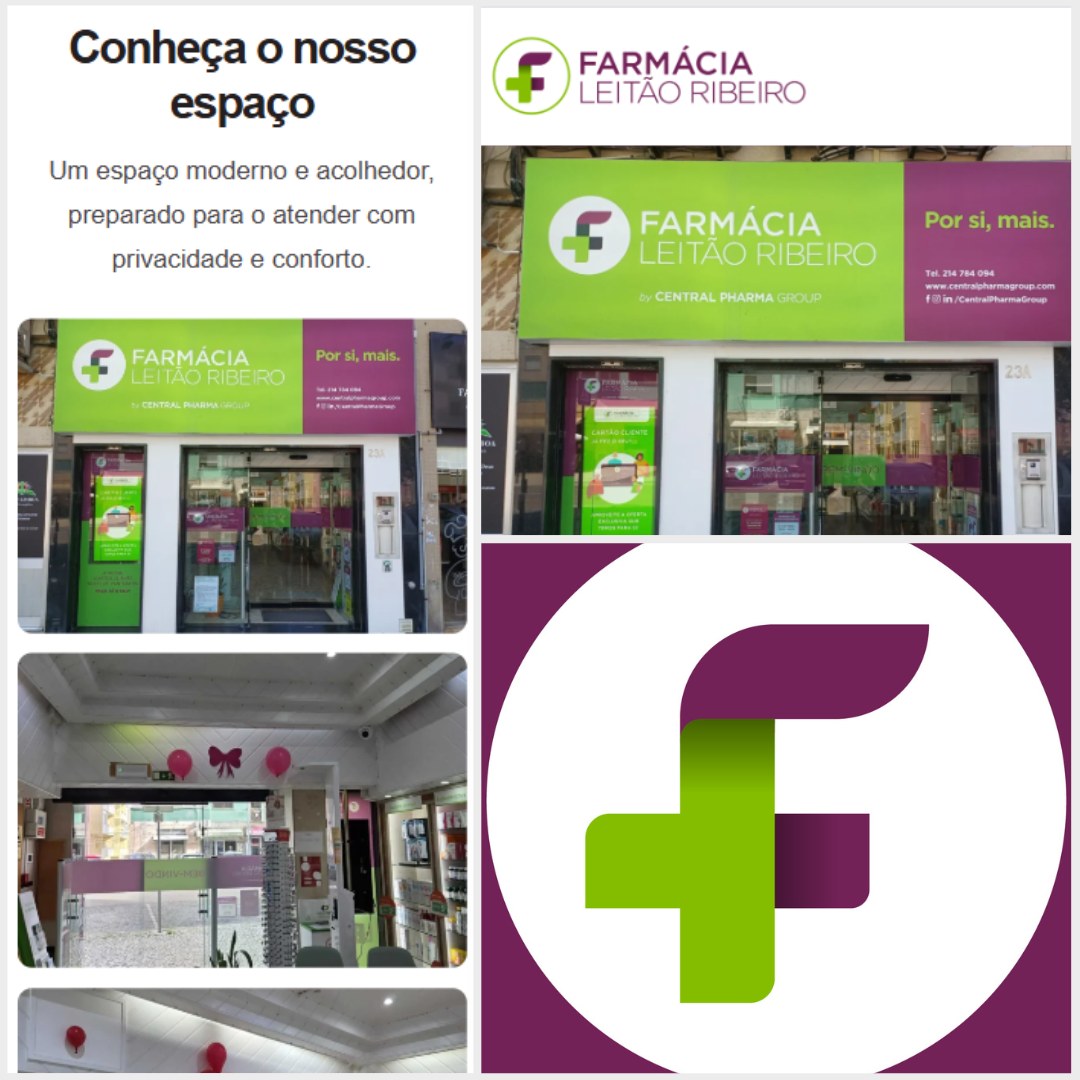Detail of the Farmácia Leitão Ribeiro website on mobile